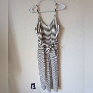 Woman Mod Style Jumpsuit. Striped Black and White. Size Large
